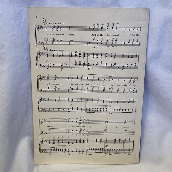 Ye Shall Be Witnesses S.A.T.B. Piano Sheet Music Kirk 1963 Lillenas Pub. AT-1017 - Picture 3 of 8